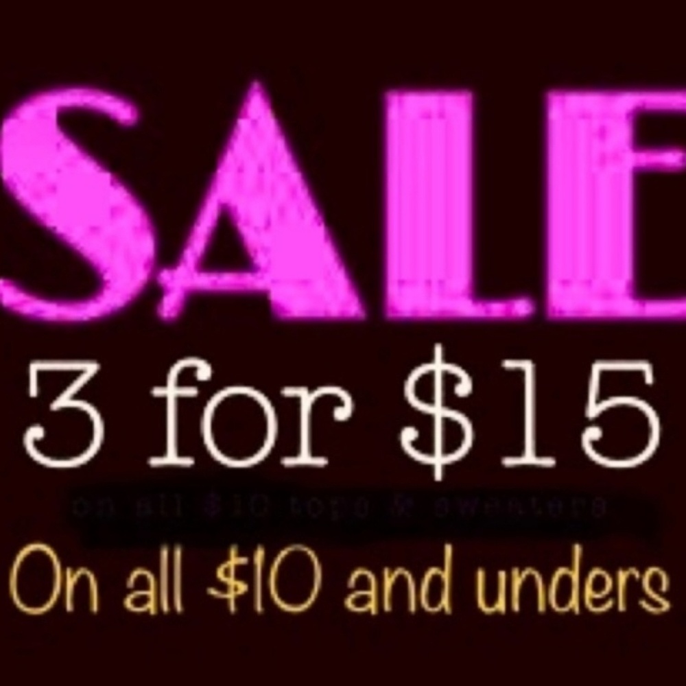 Pick any 3 items that are marked at $10